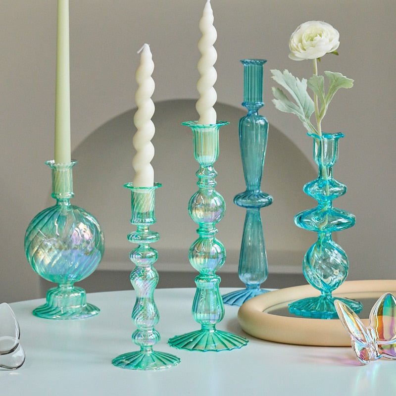 Floriddle Taper Candle Holders: Elegant Glass Candlesticks for Home Decor,  Wedding Decorations, and More